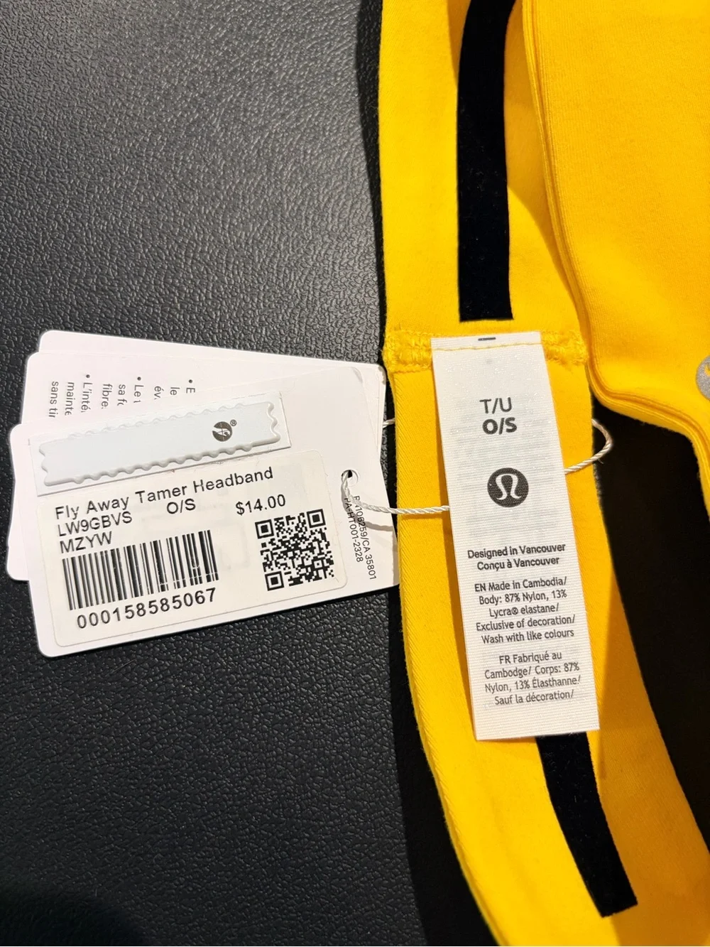 Lululemon Fly Away Tamer Headband O/S Maize Yellow